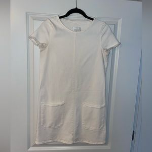 Zara TRF trauflauc denim white dress with pockets size small